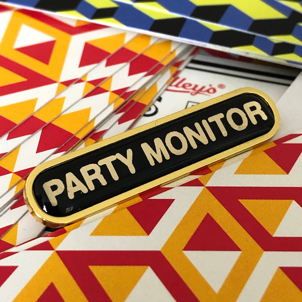 Removable party monitor badge
