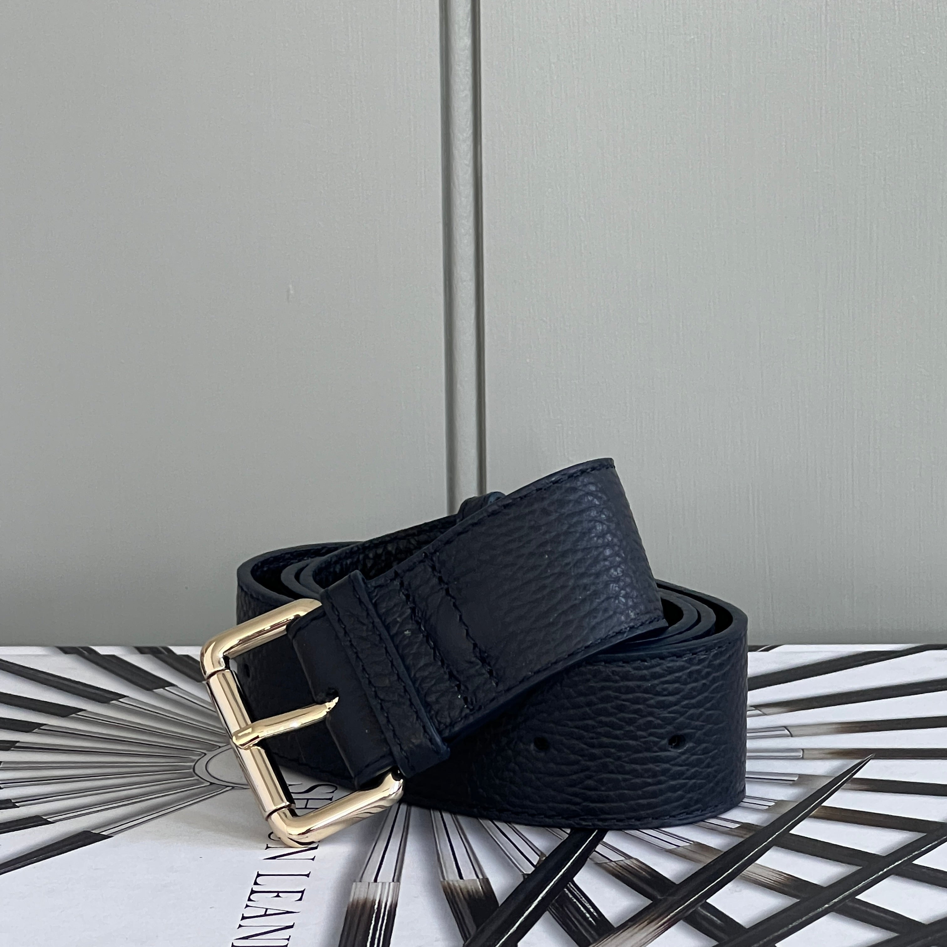 NAVY LEATHER BELT – Meg Bee - Main Image