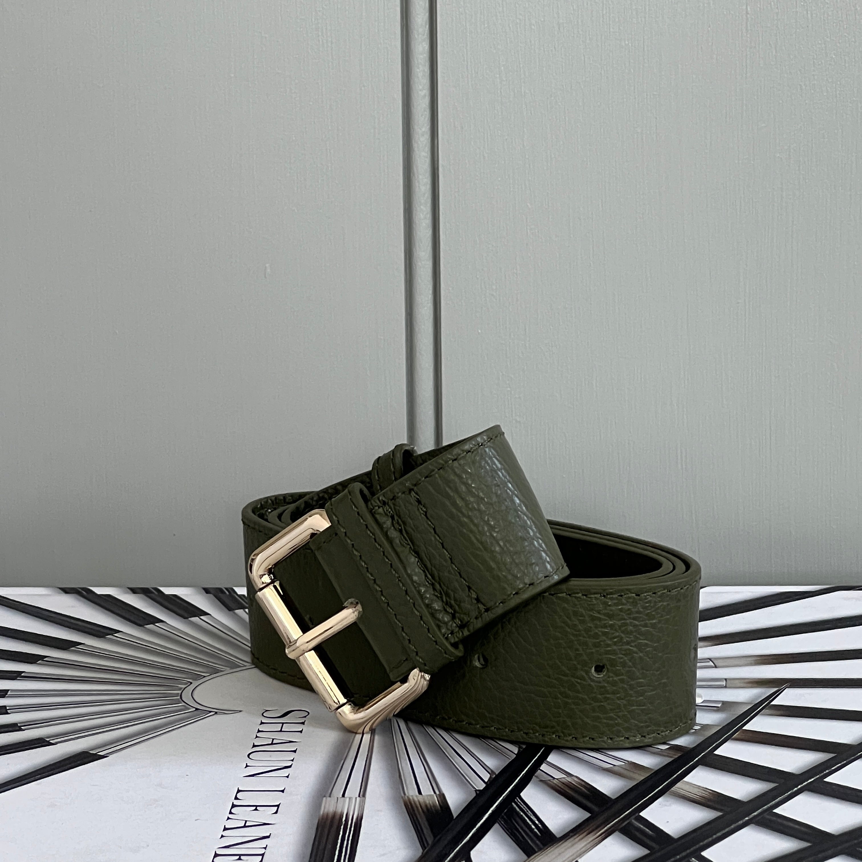 OLIVE LEATHER BELT – Meg Bee - Main Image