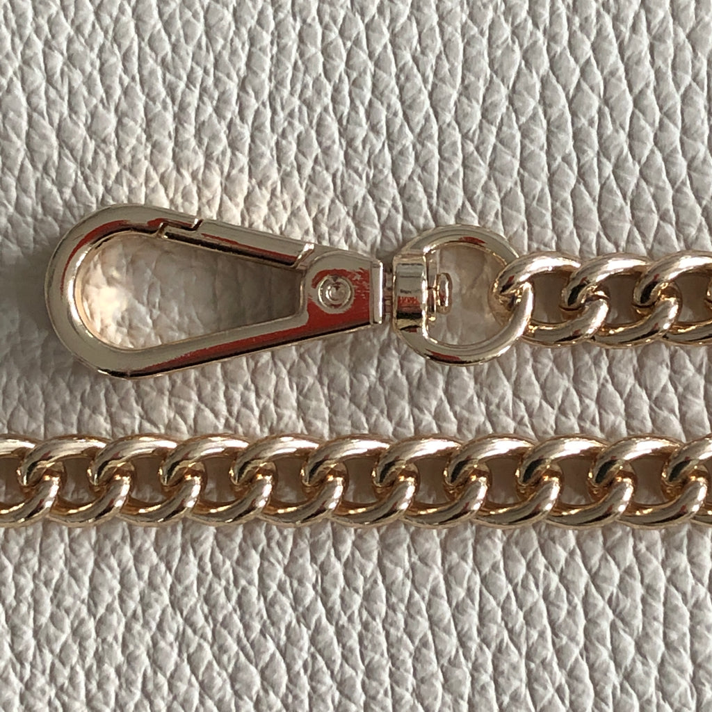 Interchangeable gold chain bag strap 
