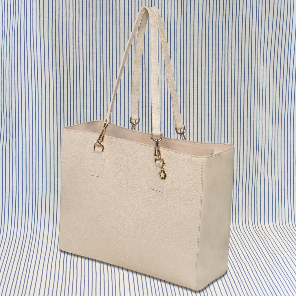 Stone soft leather Tote Bag